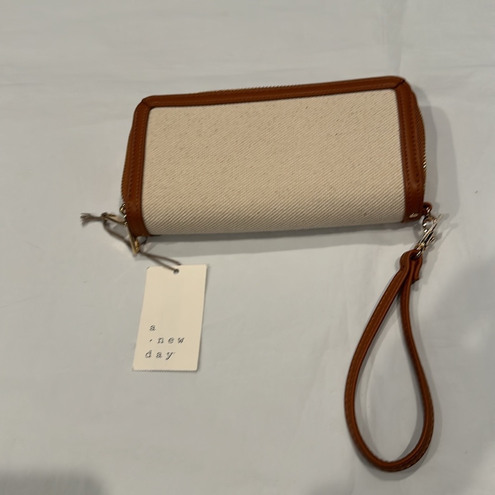A New Day Tan and Cream Wristlet Wallet - Picture 3 of 7